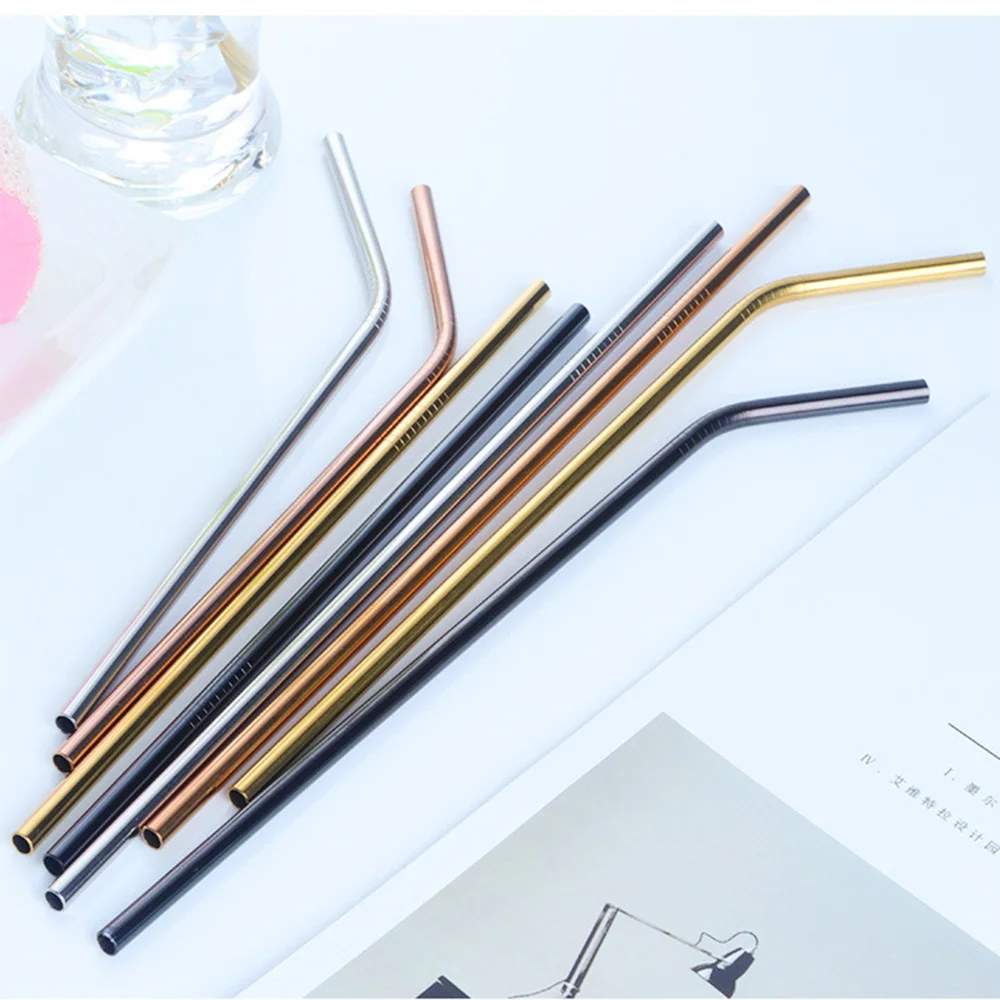 Mealivos 3pcs Colorful 304 Stainless Steel Drinking Straws Straight and