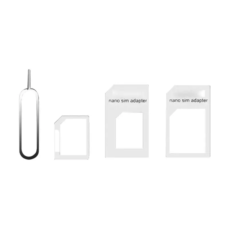 

4 in 1 Universal SIM Card Transformation Nano SIM Card to MICRO Standard SIM Adapter converter SET For iPhone & Samsung