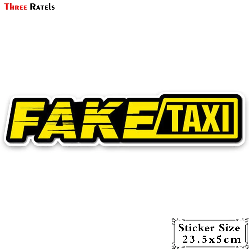 Three Ratels LCS618# 23.5x5cm Fake Taxi Поддельные такси полноцветные наклейки на авто машину