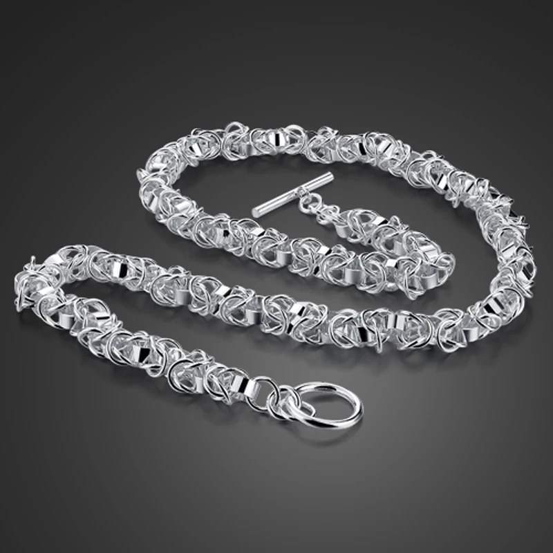 Fashion Men's Silver Necklace Hip Hop Necklace 925