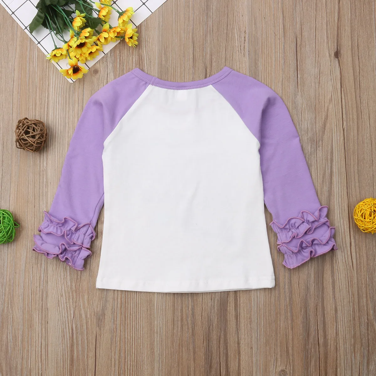 Хлопковая футболка с длинными рукавами и рюшами с рисунком единорога и тыквы для маленьких девочек, топы, одежда