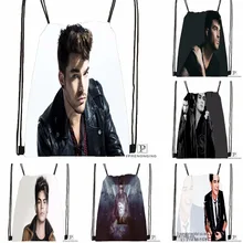 Изготовленный На Заказ Адам Ламберт походная сумка на шнурке милый детский Ранец(черный цвет(вид сзади) 31x40 см#180531-04-04