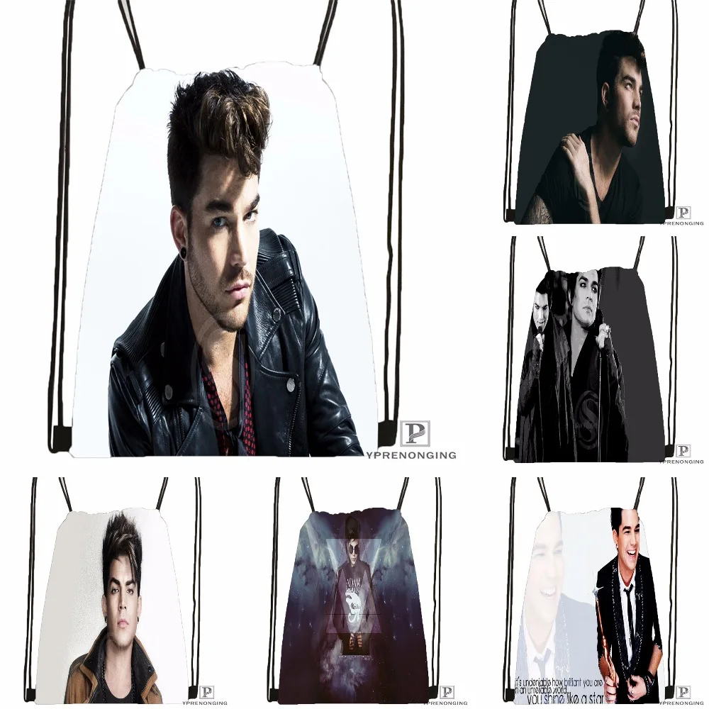Custom Adam Lambert Drawstring Backpack Bag Cute Daypack Kids Satchel Black Back 31x40cm 180531 04 04