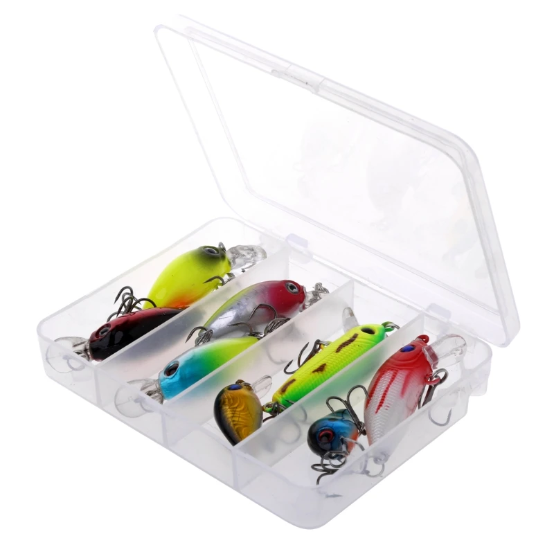 Conjunto Fishinghooks Olhos Artificial Hard Crank Iscas Wobbler Baixo Minnows Enfrentar 1 3d