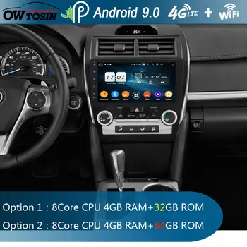 

10.1"IPS 8Core 4G RAM+64G ROM Android 9.0 Car DVD Radio GPS For Toyota Camry 2012 2013 2014 2015 2016 2017 DSP CarPlay Parrot BT