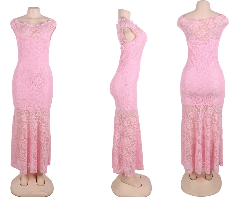 Plus Size White Lace Elegant Party Gown8