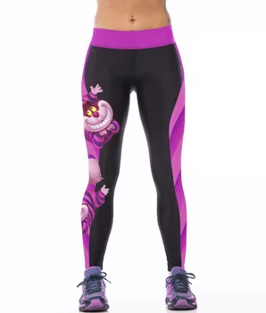 Women Leggings 2021 Cheshire Cat Print Pencil Trousers Pant New Lady Ankle Length Leggings Female Bodycon Leggins 1