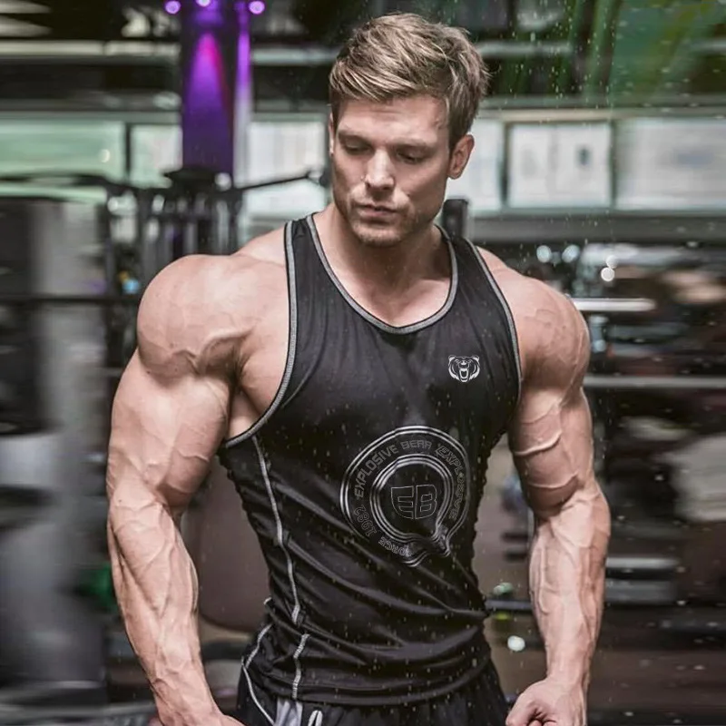 

Fashion Men Muscle Tank Top Gym Top Tanks for Men Bodybuilding Workout Gym Stringer Men