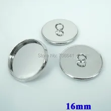 16 мм Серебряный тон покрытием Пустые Основы Круглый рамка Вернуться цикл Пуговицы кулон шапки Инструменты для наращивания волос Настройки
