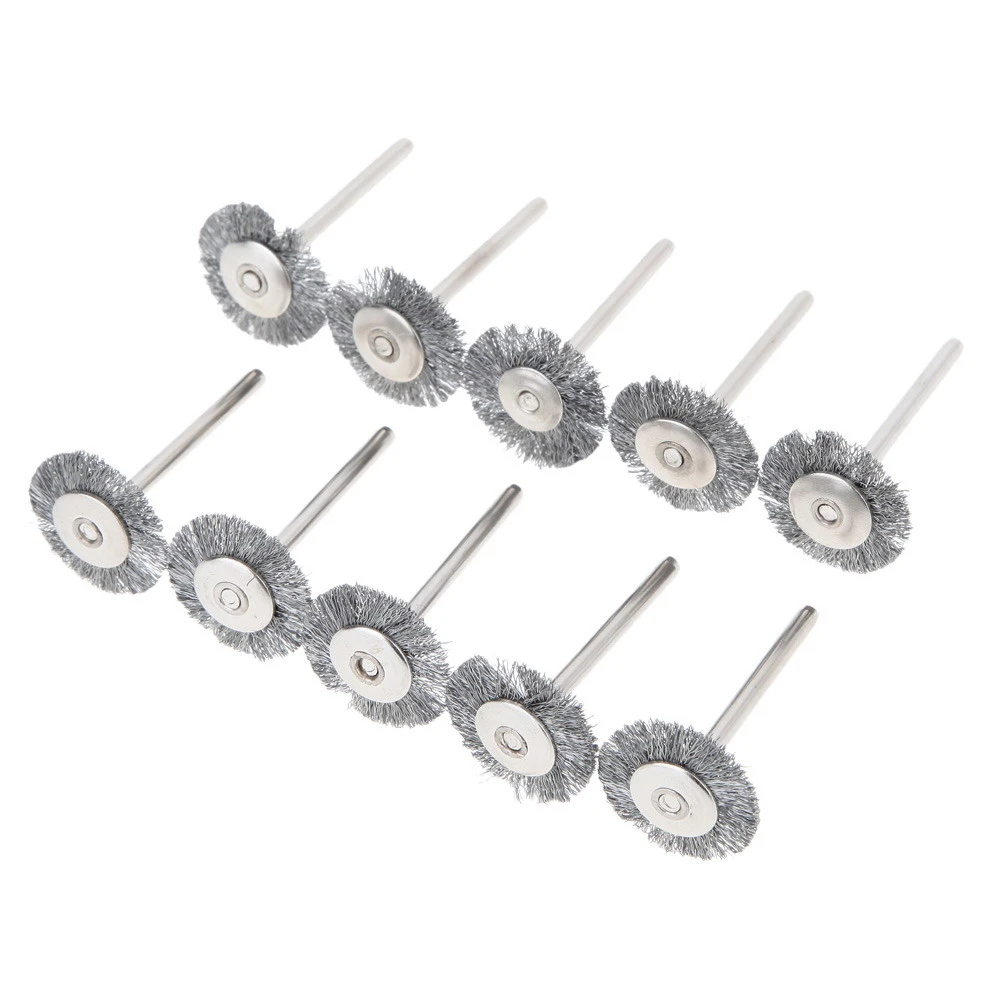 10PCs 22mm Wire Wheel Polish Brushes For Rotary Grinder Accessories Tool 