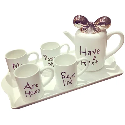 British Bone China Coffee Cup Set European Afternoon Tea Set Creative Ceramic Cup Simple Household Red Tea Mugs