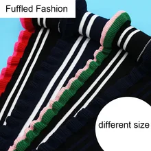 Гофрированные ребристые аксессуары вырез подол ребристая ткань манжеты пояс для Весна Лето аксессуары одежды