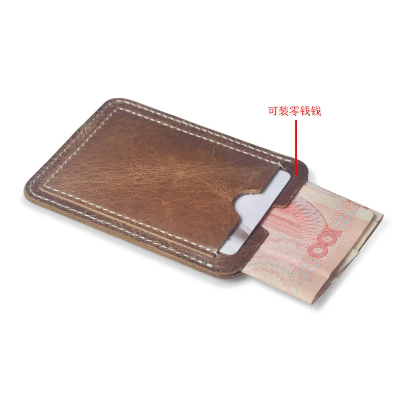 Кожаный Id кредитный держатель для карт, винтажный Тонкий чехол для автобусных карт, органайзер, маленький кошелек для банковских карт, держатель для карт для мужчин, Porte Carte