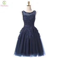 Халат De Soiree ssyfashion Кружева Короткие коктейльные платья банкет невесты элегантной вышивкой вечернее платье, расшитое бисером торжественное платье Пользовательские