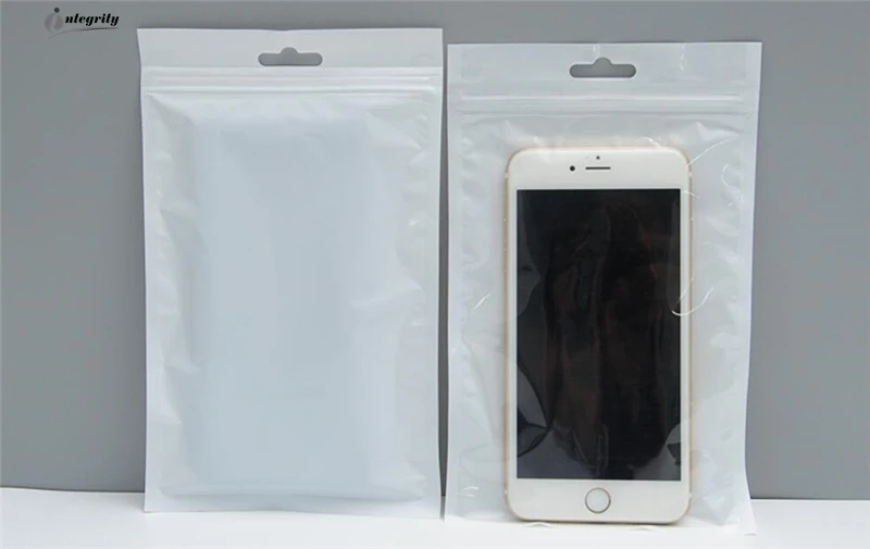 Цельность 800 шт 16*20 см чехол для сотового телефона пластиковая сумка-молния с отверстием для подвешивания белый/прозрачный многоразовая застежка-молния чехол для телефона