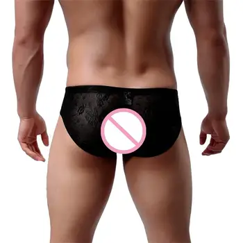 

Sexy Men's Thin Underwear Lace Transparent Breathable Underpants Men's Low-rise Pouch Bulge Shorts Underwear Bottoms