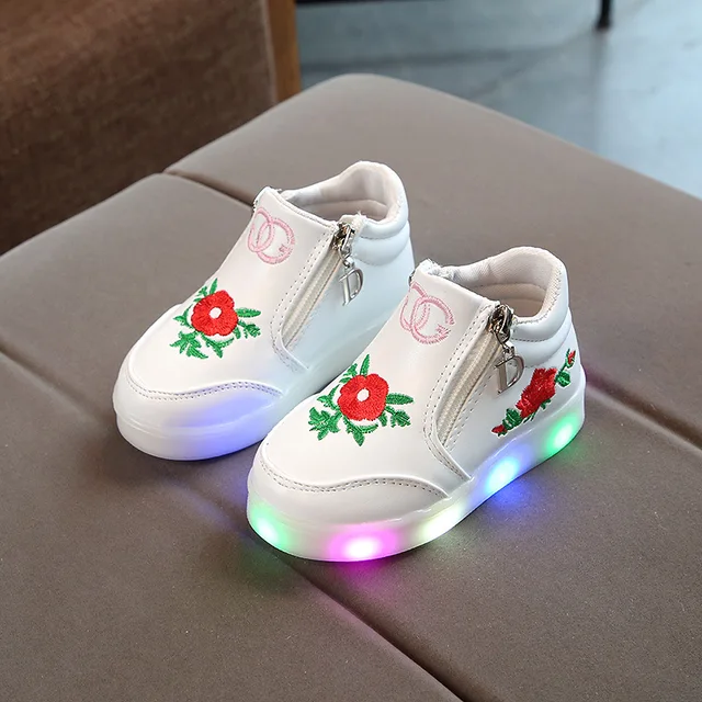 2019 New Flower Luminous Sneakers Led Children Shoes Boy Girl Glowing ...