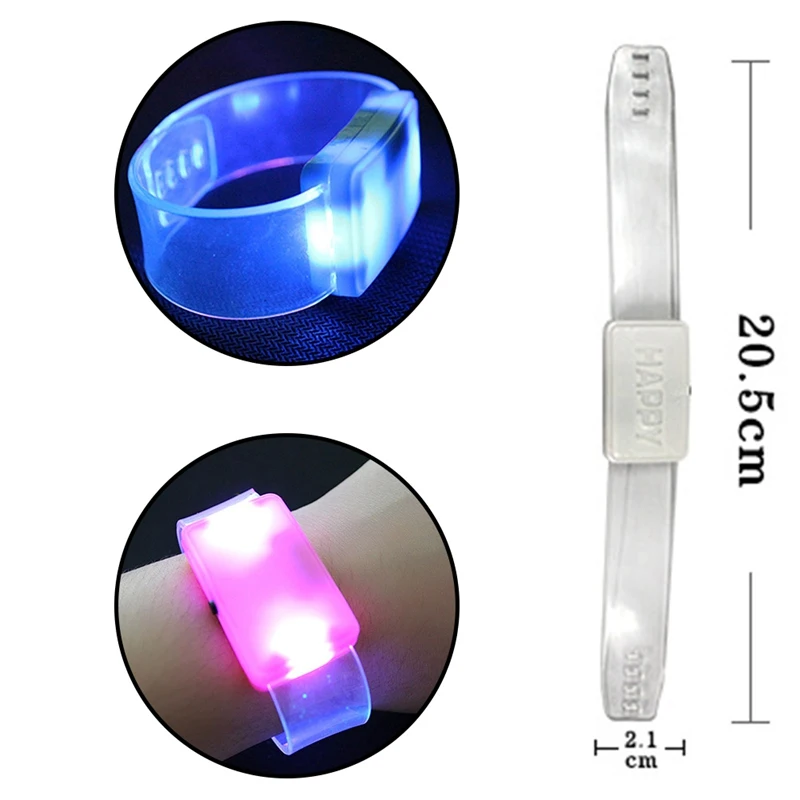 

Party Rave Concert LED Light Bracelet Bangle Sound Activated Glows Random Color
