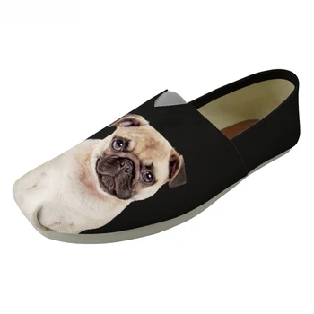 

Customized Black Men Summer Flats Shoes Loafer Man Cute Pug Dog Print Male Breathable Slackers Shoes for Teenage Boys Men Shoes