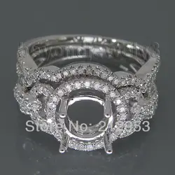 Винтаж круглый 8x8 мм 14kt белого золота свадьба полу кольцо для свадебных украшений g090458