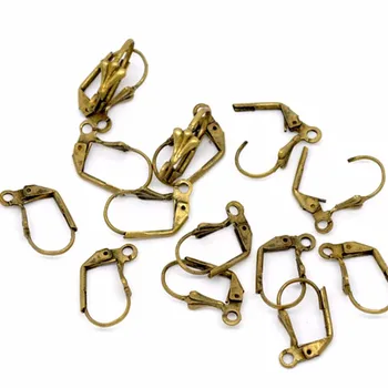 

100Pcs Bronze Tone Copper Earring Clips Loop Jewelry DIY Making Findings 17x10mm