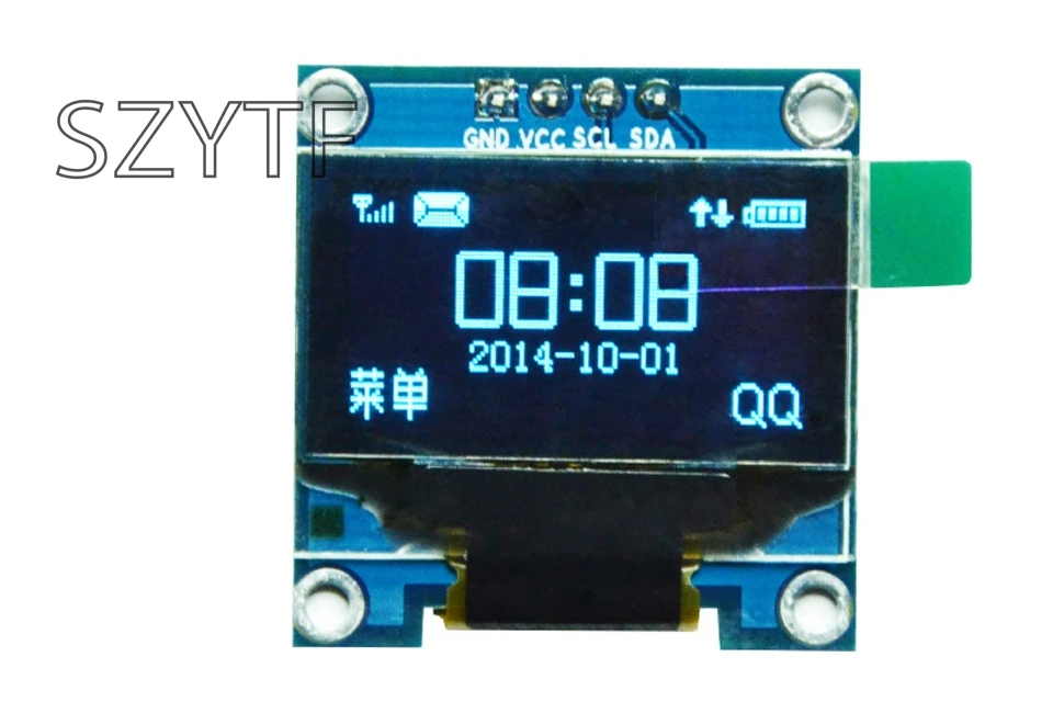 0 96 дюймовый oled дисплей 12864 lcd синий и желтый экран модуль IIC интерфейс для arduino|lcd