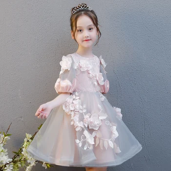 

2018 summer flower girls dresses . elegant kids clothes prinsessenjurken meisjes ball gowm party floral