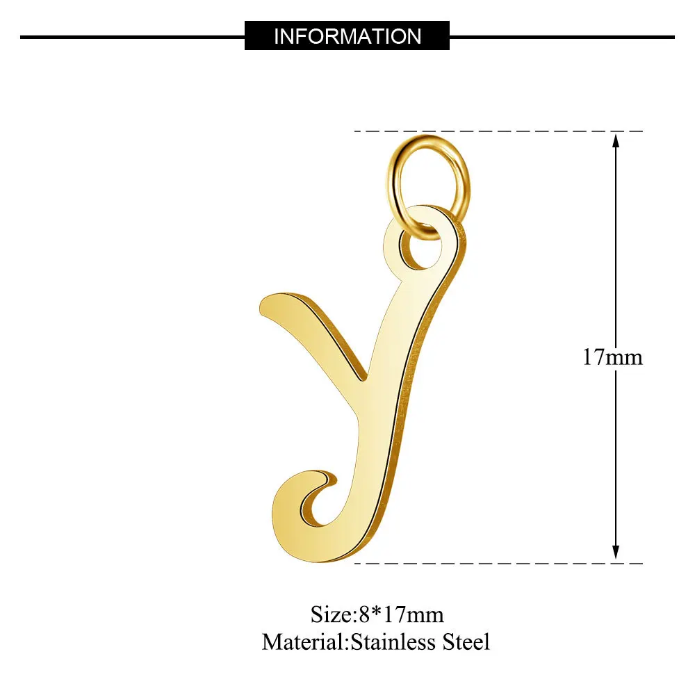 5 шт анти-коррозия Нержавеющая сталь ожерелье с надписью Золотой первоначальный Цепочки и ожерелья Маленькая подвеска ручной работы аксессуары для изготовления украшений своими руками - Окраска металла: Y