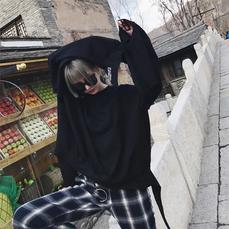 Корейский Ulzzang сплит брюки с кольцом черный белый решетки повседневные брюки японский Харадзюку уличная мода женские брюки карандаш