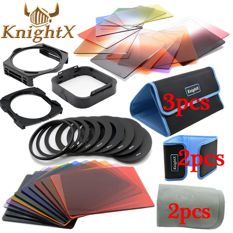 

KnightX 24 Filter 9 Ring color cokin p series set For nikon canon nd lenses 49 52 58 67 77 mm photography d5300 d5100 700d 60d