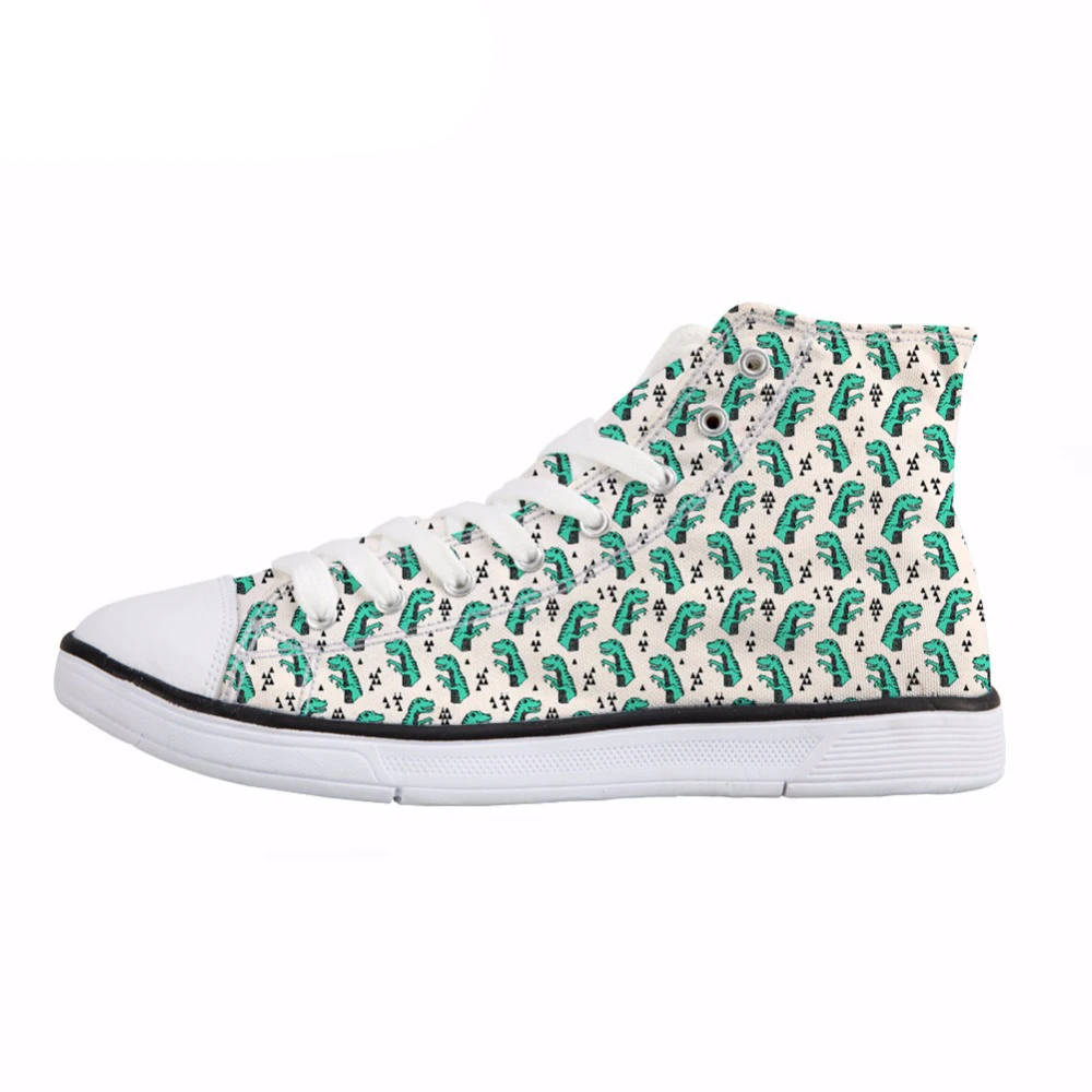 

NOISYDESIGNS Fashion Women Vulcanize Shoes Cartoon Dinosaurs Print High Top Canvas Shoes Stylish Deisgn Breathable Sneakers Lady