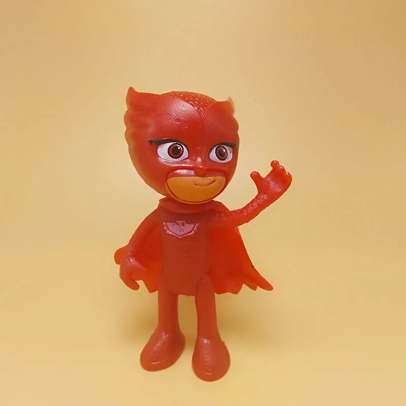 Мультфильм Pj фигурные маски персонаж Catboy Owlette Gekko фигурная маска игрушки подарок на день рождения игрушки для детей - Цвет: 8cm Red