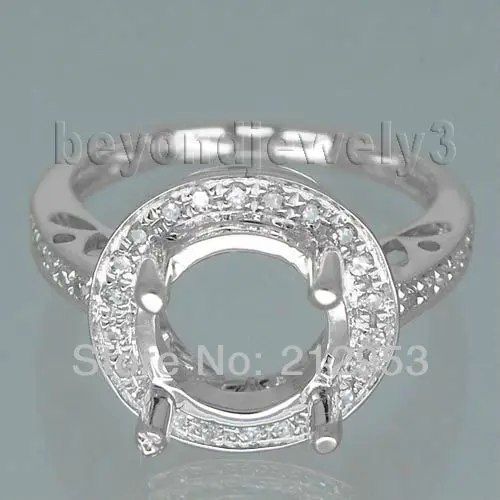 

Vintage Round 7.5mm Solid 14kt White Gold Semi-Mount Ring WR006