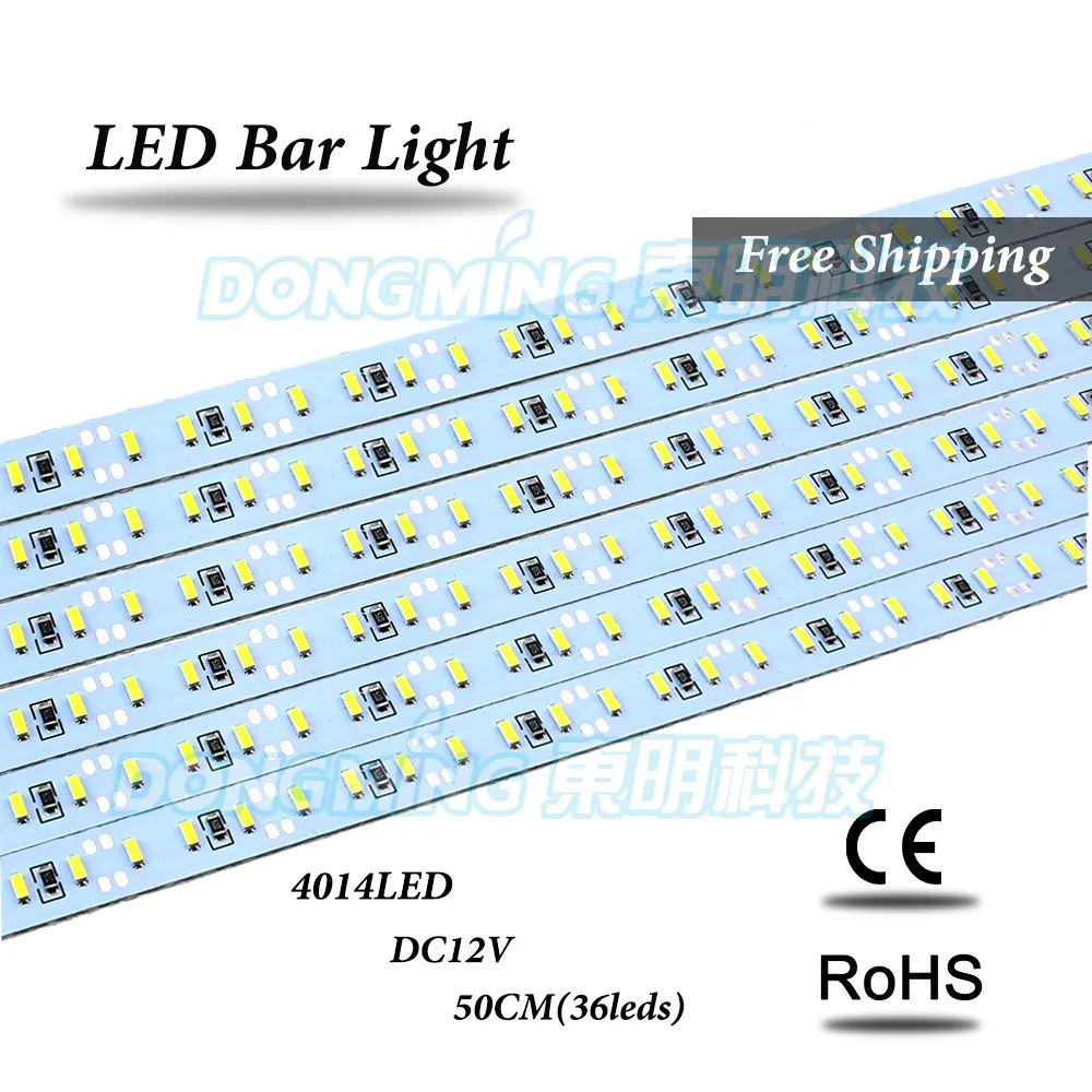 5 шт./лот 36/72 светодиодный s 0,5 м светодиодный бар светильник smd 5050 5630 7020 8520 4014 2835 12V светодиодный luces Светодиодные ленты белый/теплый белый/RGB, софиты для шкафа