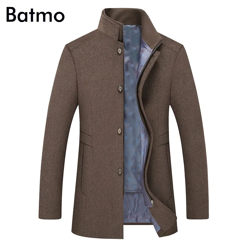 Goede Batmo 2019 Nieuwe Aankomst Winter Hoge Kwaliteit Wol Thicked Trenchcoat Mannen, Mannen Grijze Wollen Jassen, plus Size M 6XL, 1818