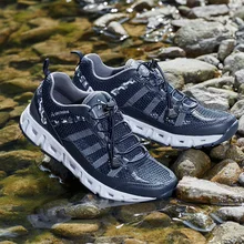 Любителей летние кроссовки резиновая подошва для мужчин кроссовки для рыбалки эластичная лента пеший Туризм Человек синий розовый Спорт