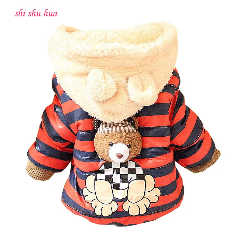 

Children wear Cartoon Bear Baby Boy jacket winter warm cotton coat children's clothing casual jackets hoodies 1-4y hot sale2017