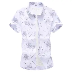 2019 для мужчин s хлопок белье Повседневные платья рубашки для мальчиков мужской высокое качество пляжные Мужская гавайская рубашка