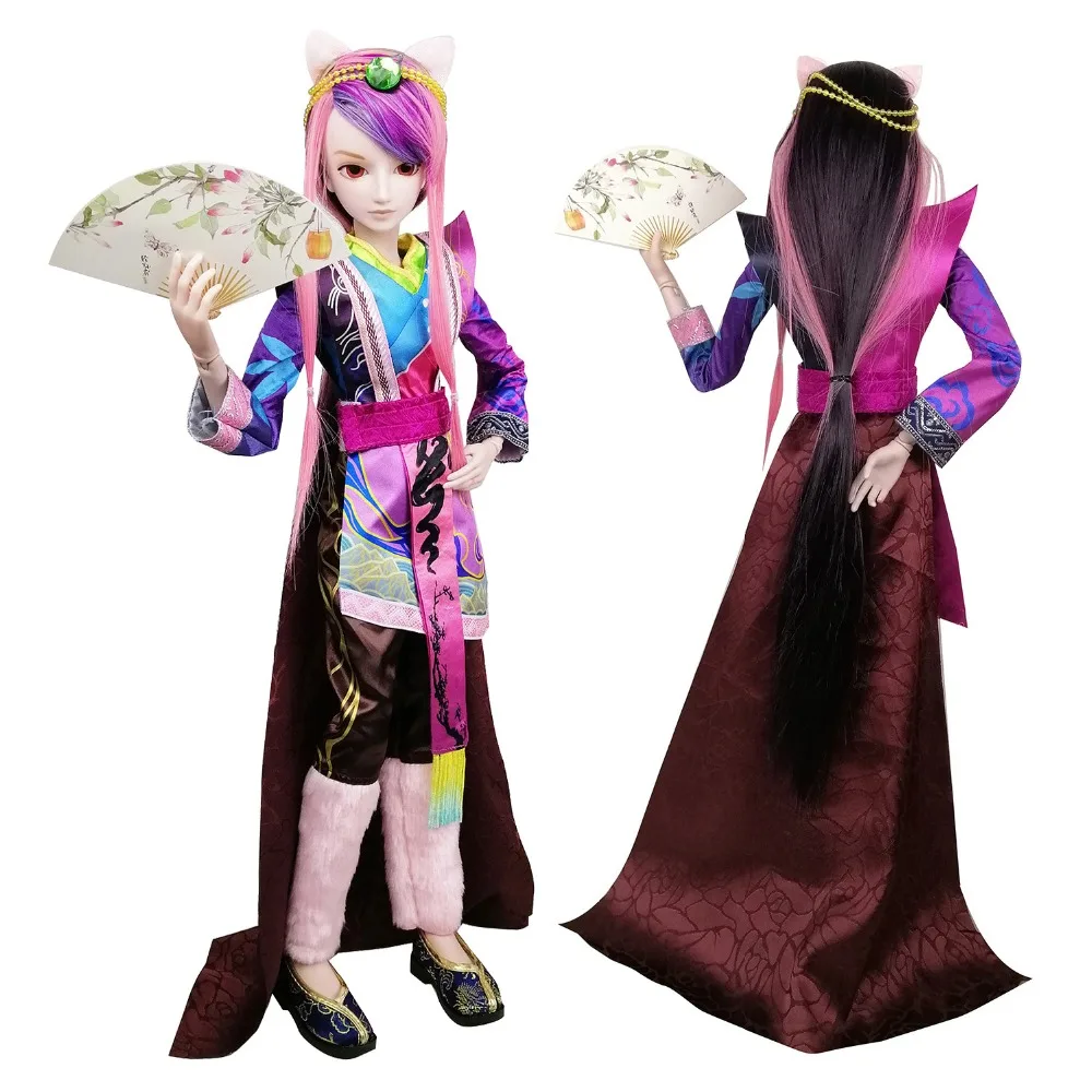 EVA BJD 2" полный набор+ 1/3 BJD кукла 60 см 19 шарнирных кукол лиса игрушка торт режим мужская кукла+ полные аксессуары парик Одежда 001-117