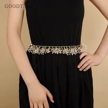 Модная свадебная со стразами золотые стразы и жемчужный пояс повязка на голову для женщин свадебный пояс аксессуары для платья