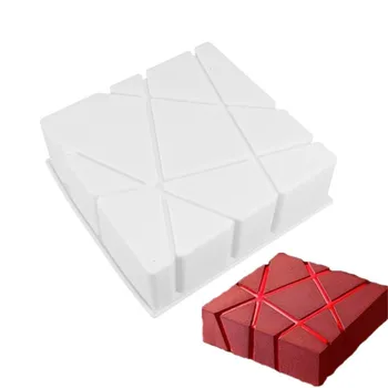 

White Silicone Geometric Cube Squared Brownie Chiffon Cake Molds Mousse Cake Mould Baking Dessert DIY Bakeware Maker Cakes Tools