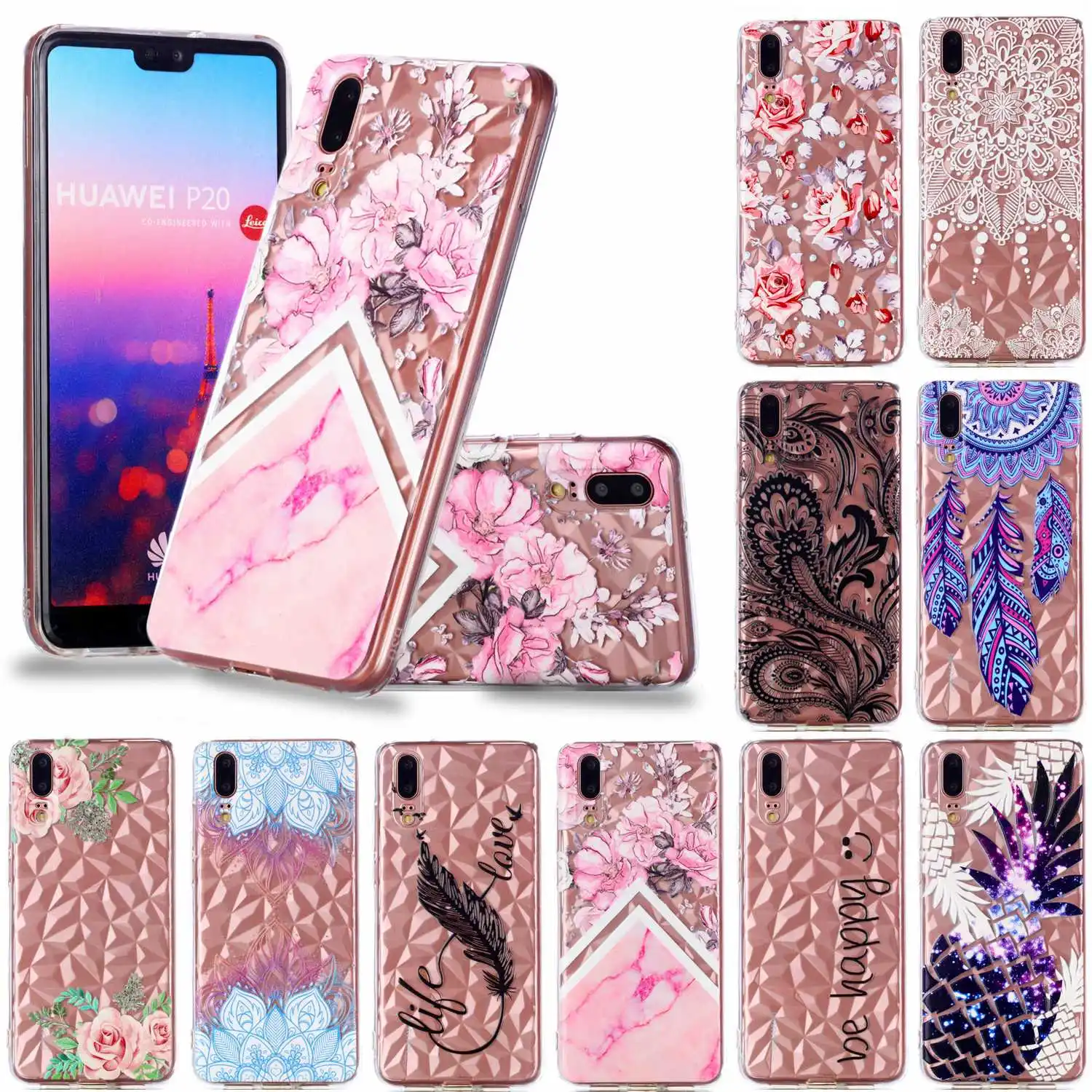 Чехол для мобильного телефона Huawei P20 P 20 Мягкая силиконовая задняя крышка из ТПУ