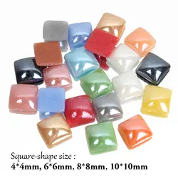 Mix Цвет Пирамида Керамика Бусины жемчуг 4x4mm-10x10mm 4 размера DIY Craft Flatback жемчуг Камни и кристаллы ювелирной Интимные аксессуары