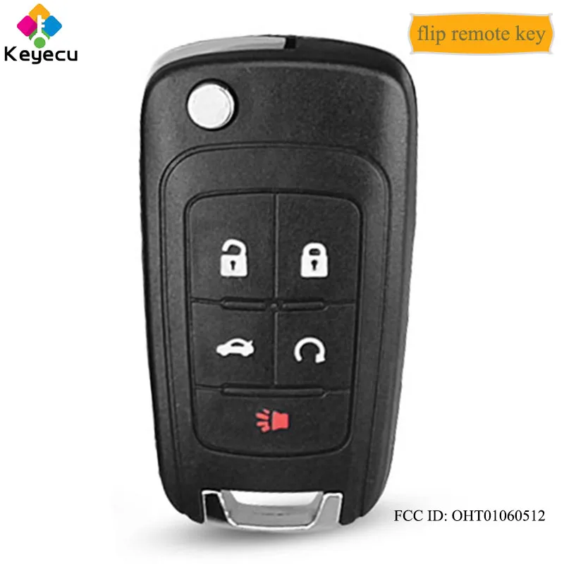 

KEYECU Flip Keyless-go Remote Key With 5 Buttons & Philips 46 Chip & 315MHz - for Chevrolet/ Lacrosse/ Regal FCC ID: OHT01060512