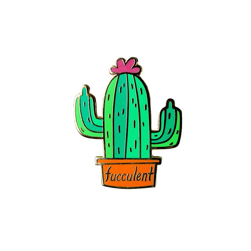 

Cactus Enamel Brooch Pin