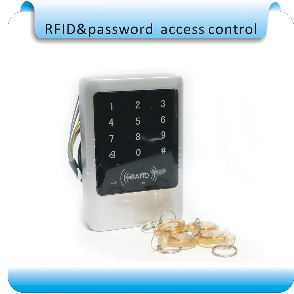 

Metal shell Waterproof /touch digital key 125KHZ RFID Reader & Keypad Door Access Control +5pcs crystal keyfobs
