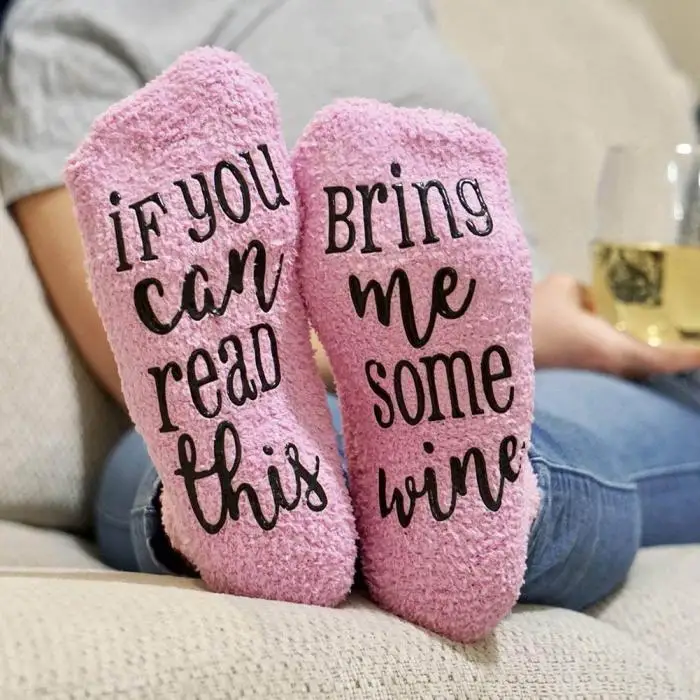 Лидер продаж; 1 пара женских носков; если вы можете прочесть это; подарите мне немного вина; Романтический Теплый подарок; HD88