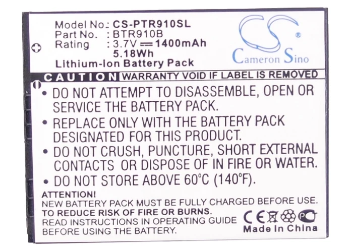 Аккумулятор Cameron Sino 1400mAh BTR910B для Pantech ADR910L ADR910LVW Marauder Star Q | Мобильные телефоны и