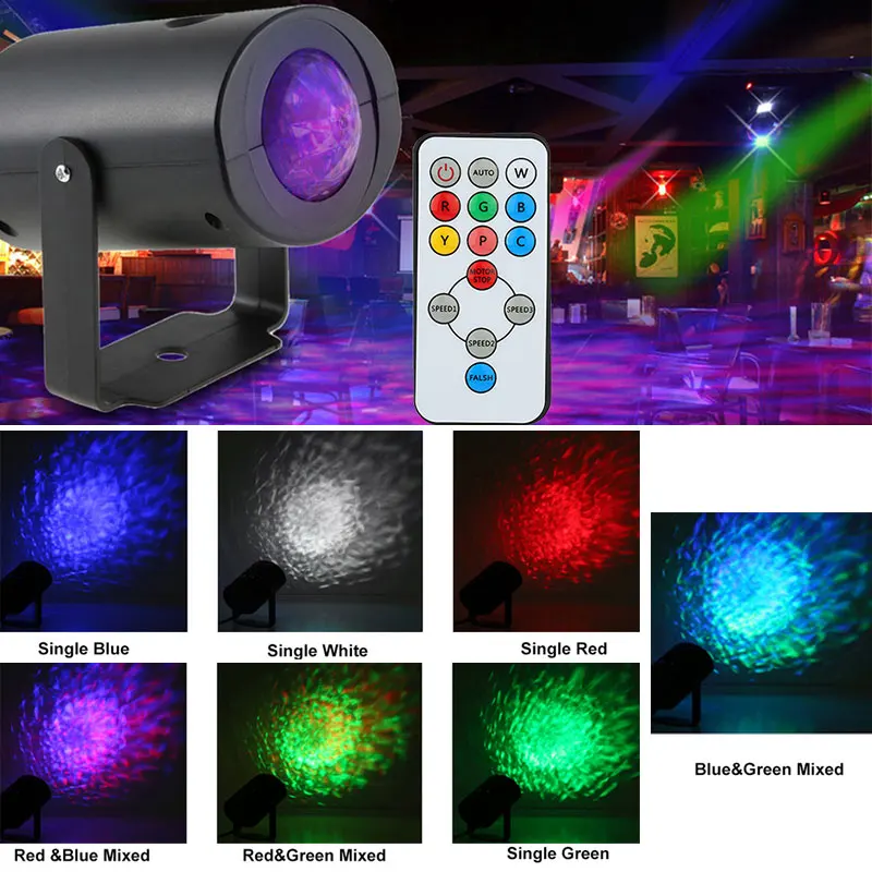 

9W Mini Stage Light Water Wave Ripple Effect Stage Light IR Remote Dj Laser Disco Ball Projector for KTV Disco Bar dj lamp