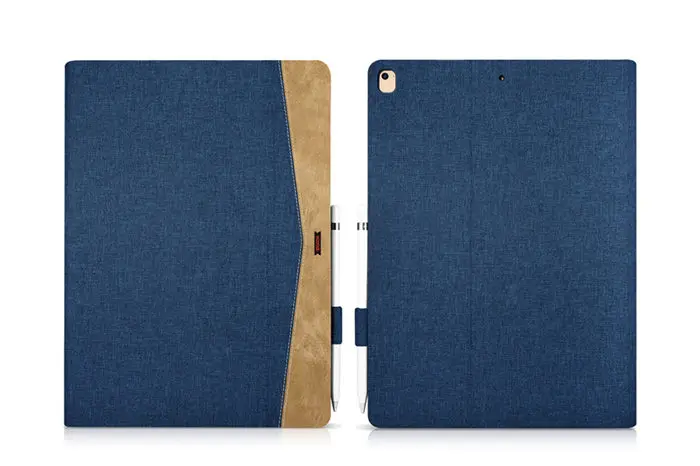 Для Новых iPad Pro 12,9 из искусственной кожи чехол тонкий защитный Стенд кожи для Apple iPad Pro 12,9 дюймов планшетный ПК Смарт Fundas - Цвет: Dark blue